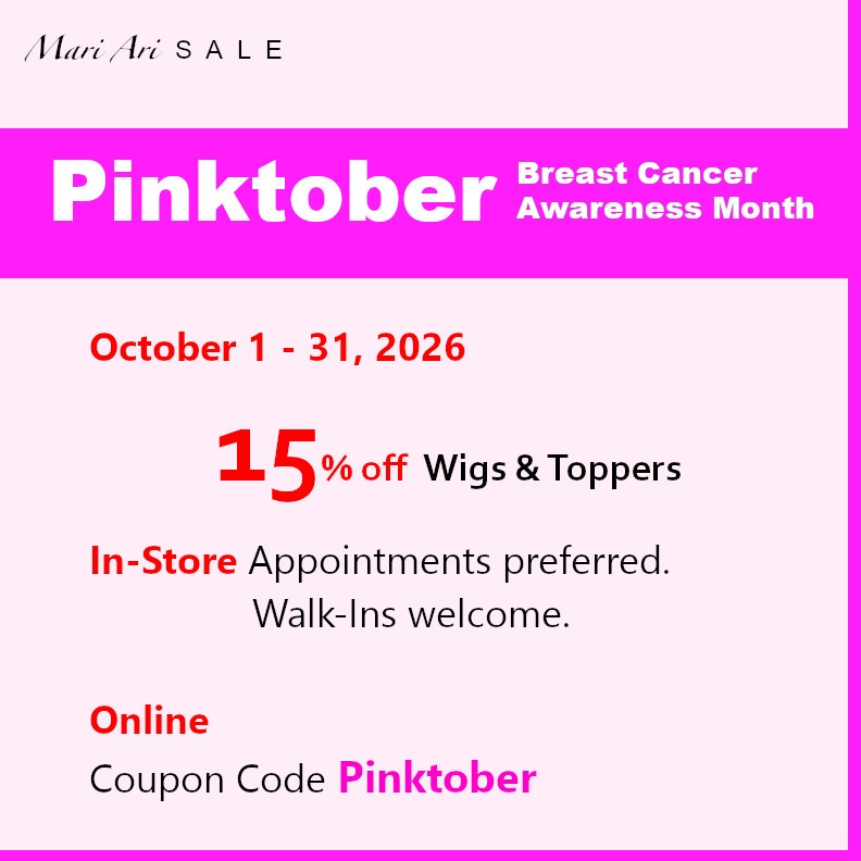 Pinktober 15% off Wigs and Toppers